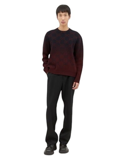 GUCCI GG DEGRADÉ WOOL JACQUARD SWEATER BURGUNDY