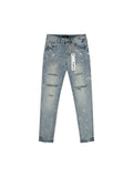PURPLE BRAND P001 PAINT SPLATTER SLIM-FIT JEANS BLUE
