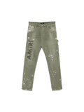 AMIRI KHAKI LOGO PAINTED SLIM WORKMAN JEANS