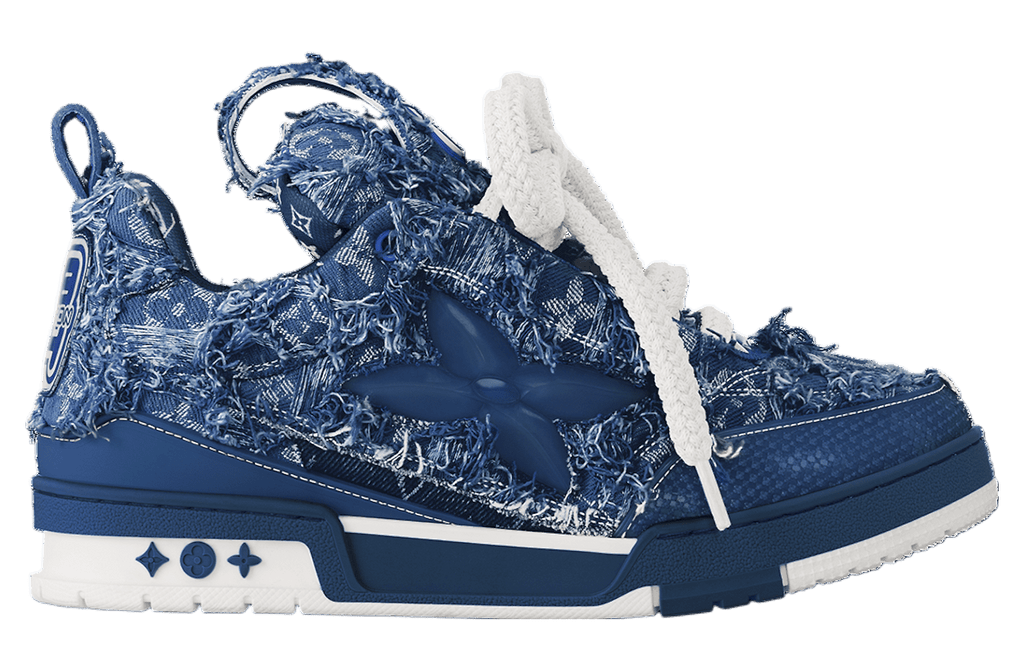 LOUIS VUITTON BLUE DENIM MONOGRAM SKATE DISTRESSED