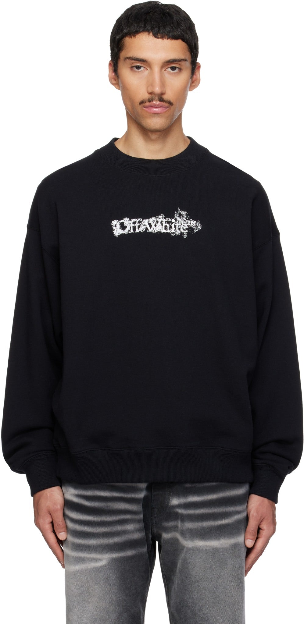 OFF-WHITE BLACK HERALDIC ARROW SKATE CREWNECK