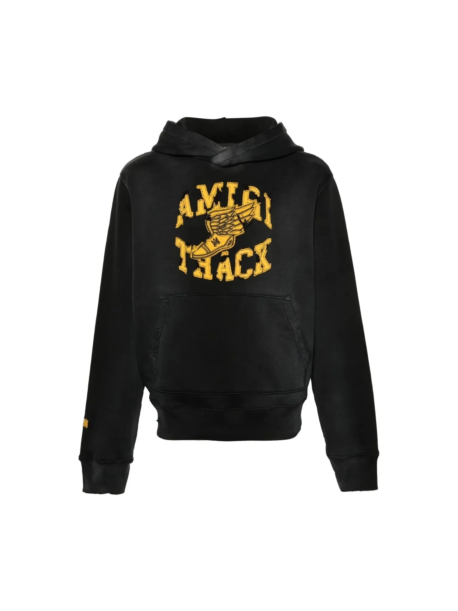 AMIRI TRACK EMBELLISHED HOODIE BLACK GREY WASHED