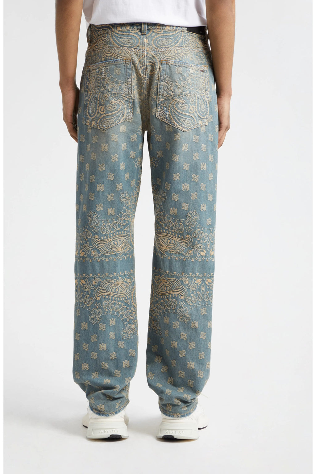 AMIRI BANDANA JACQUARD STRAIGHT LEG JEANS
