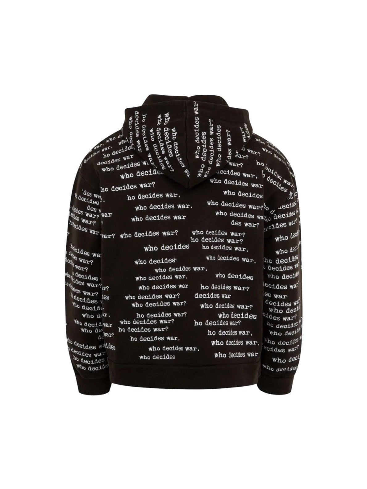 WHO DECIDES WAR SCRIPTURE ZIP UP HOODIE BLACK