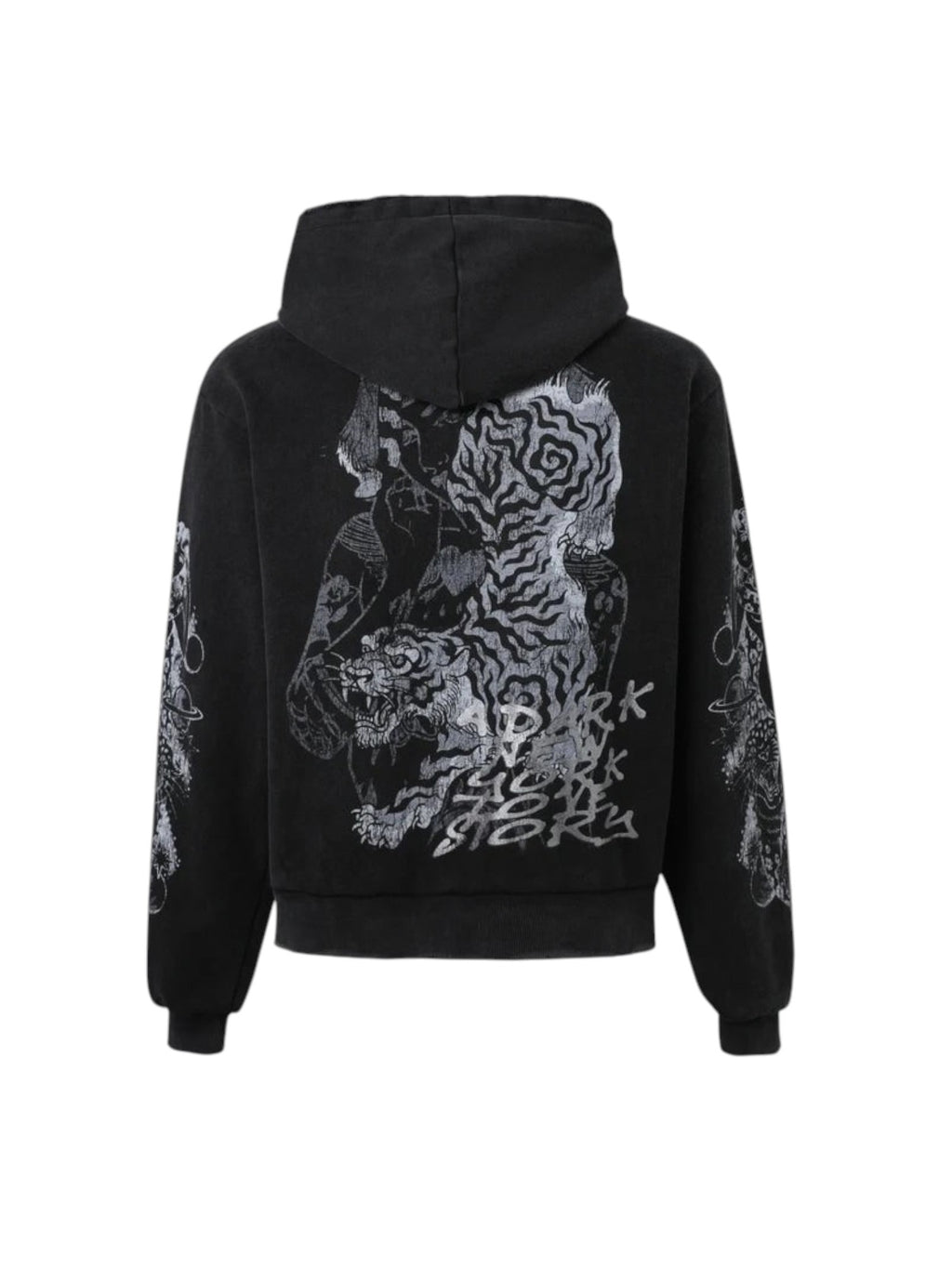 LOST INTRICACY 'TWIN TIGER' BLACK ZIP UP HOODIE