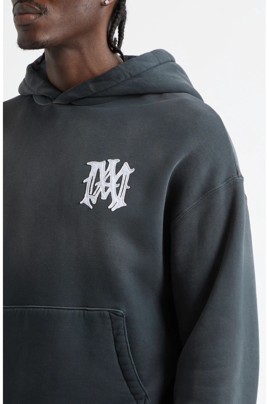 AMIRI LOGO PRINTED HOLLYWOOD HOODIE WASHED BLACK