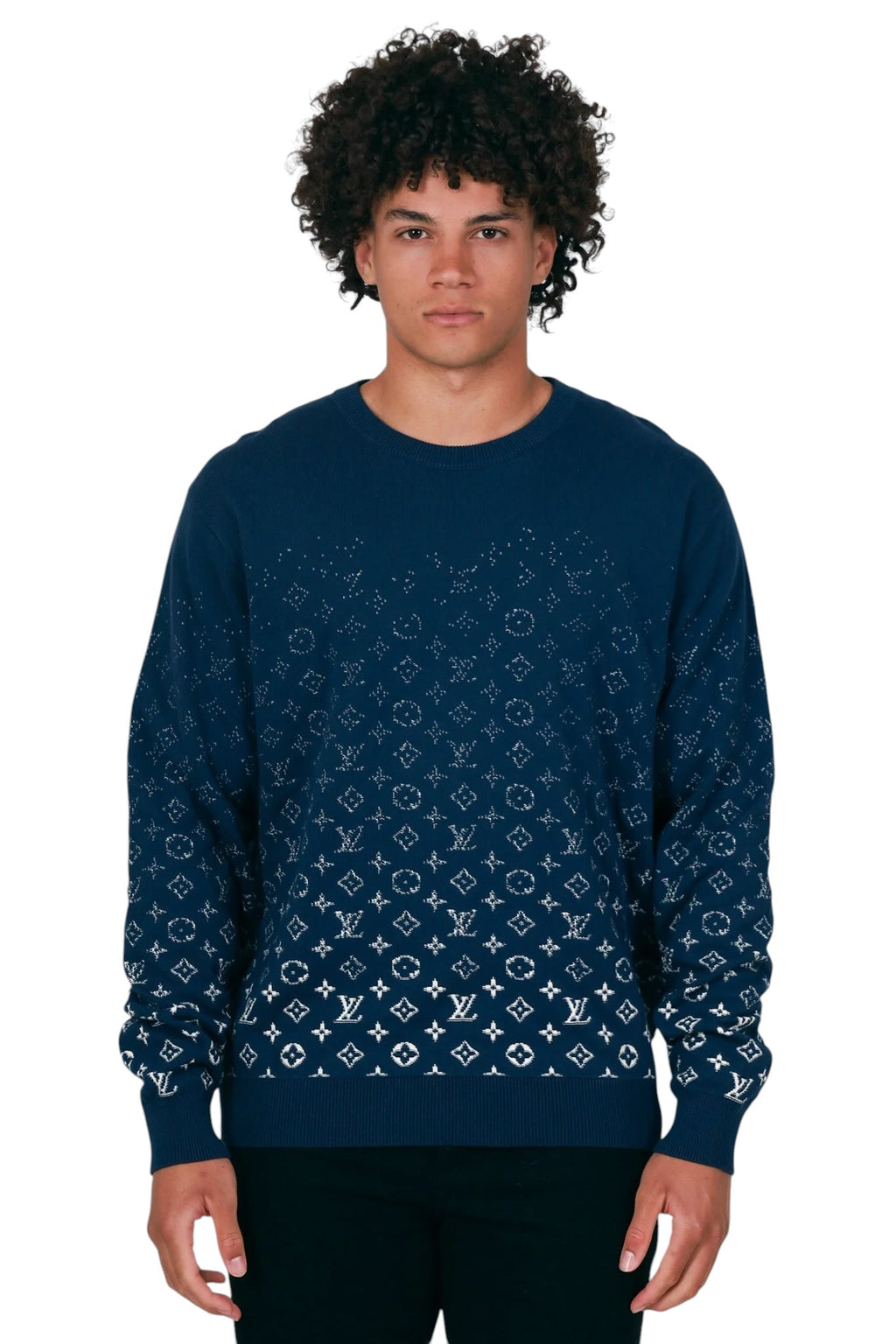 LOUIS VUITTON LVSE MONOGRAM DEGRADE CREWNECK DARK OCEAN