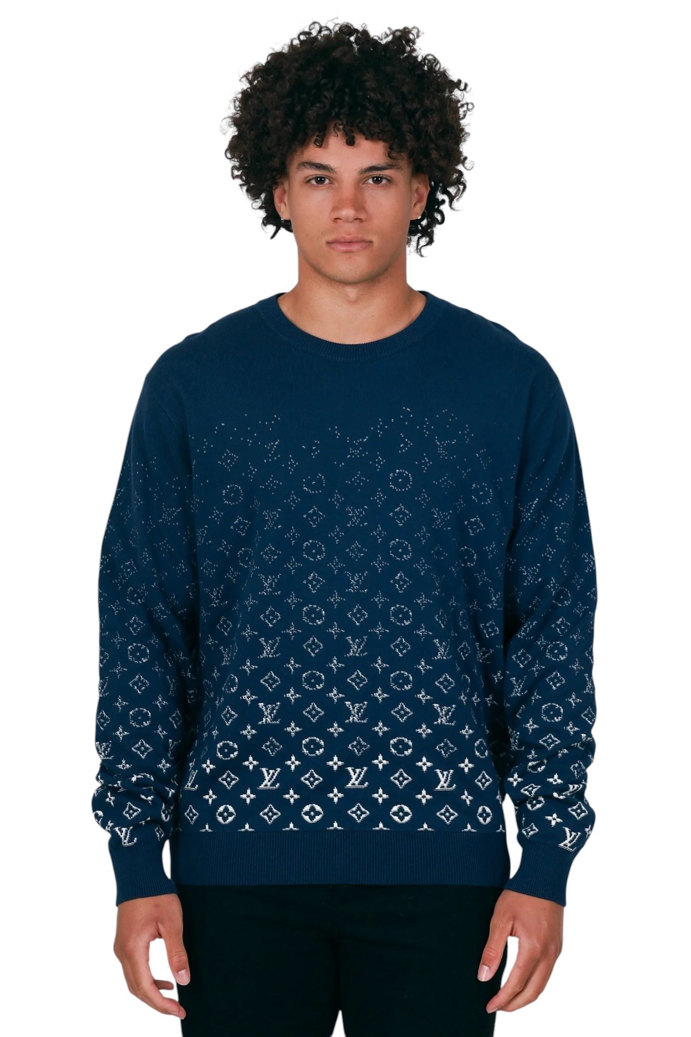 LOUIS VUITTON LVSE MONOGRAM DEGRADE CREWNECK DARK OCEAN