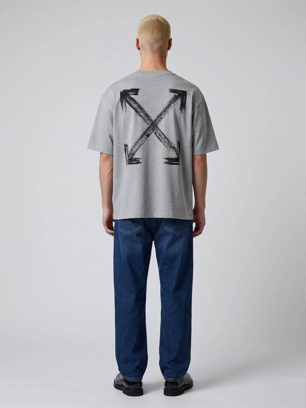 OFF WHITE CHALK ARROW T-SHIRT HEATHER GREY