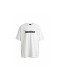BALENCIAGA DESTROYED LOGO T-SHIRT WHITE