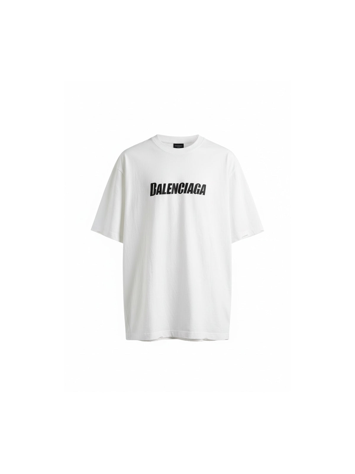 BALENCIAGA DESTROYED LOGO T-SHIRT WHITE