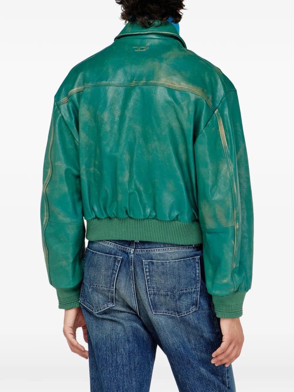 DIESEL AVIATOR LEATHER JACKET GREEN