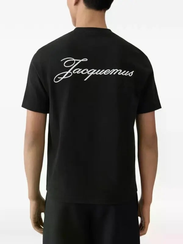 JACQUEMUS THE LOGO EMBROIDERED T-SHIRT BLACK