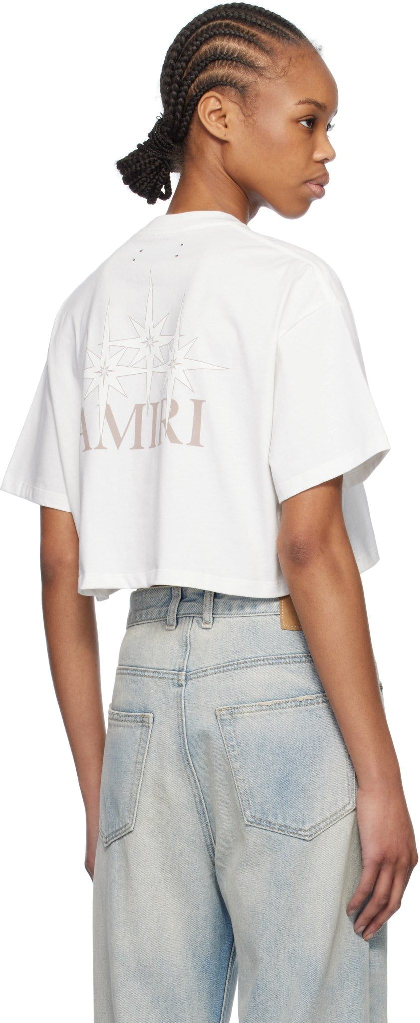 AMIRI STARBURST CROPPED T-SHIRT IVORY