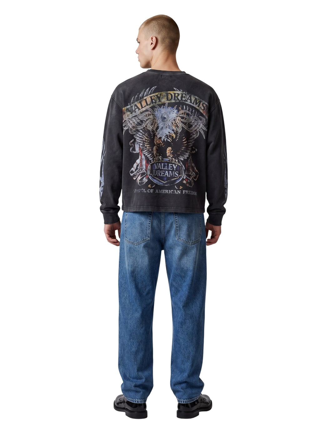 VALLEY BLING LONG SLEEVE T-SHIRT WASHED BLACK