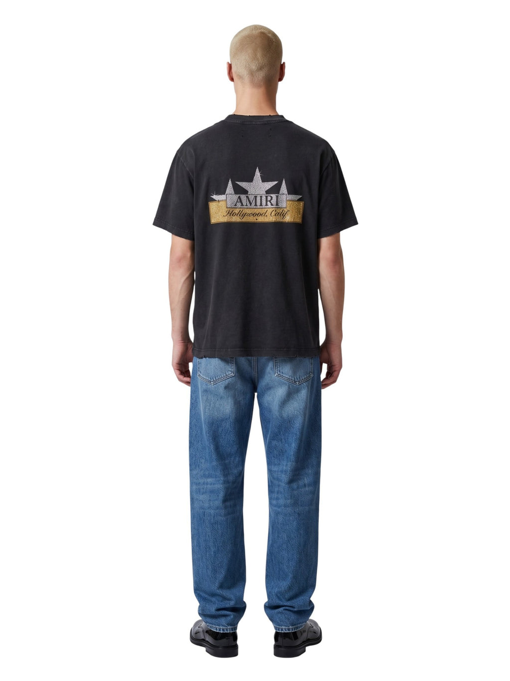 AMIRI VINTAGE HOLLYWOOD CRYSTAL T-SHIRT WASHED BLACK