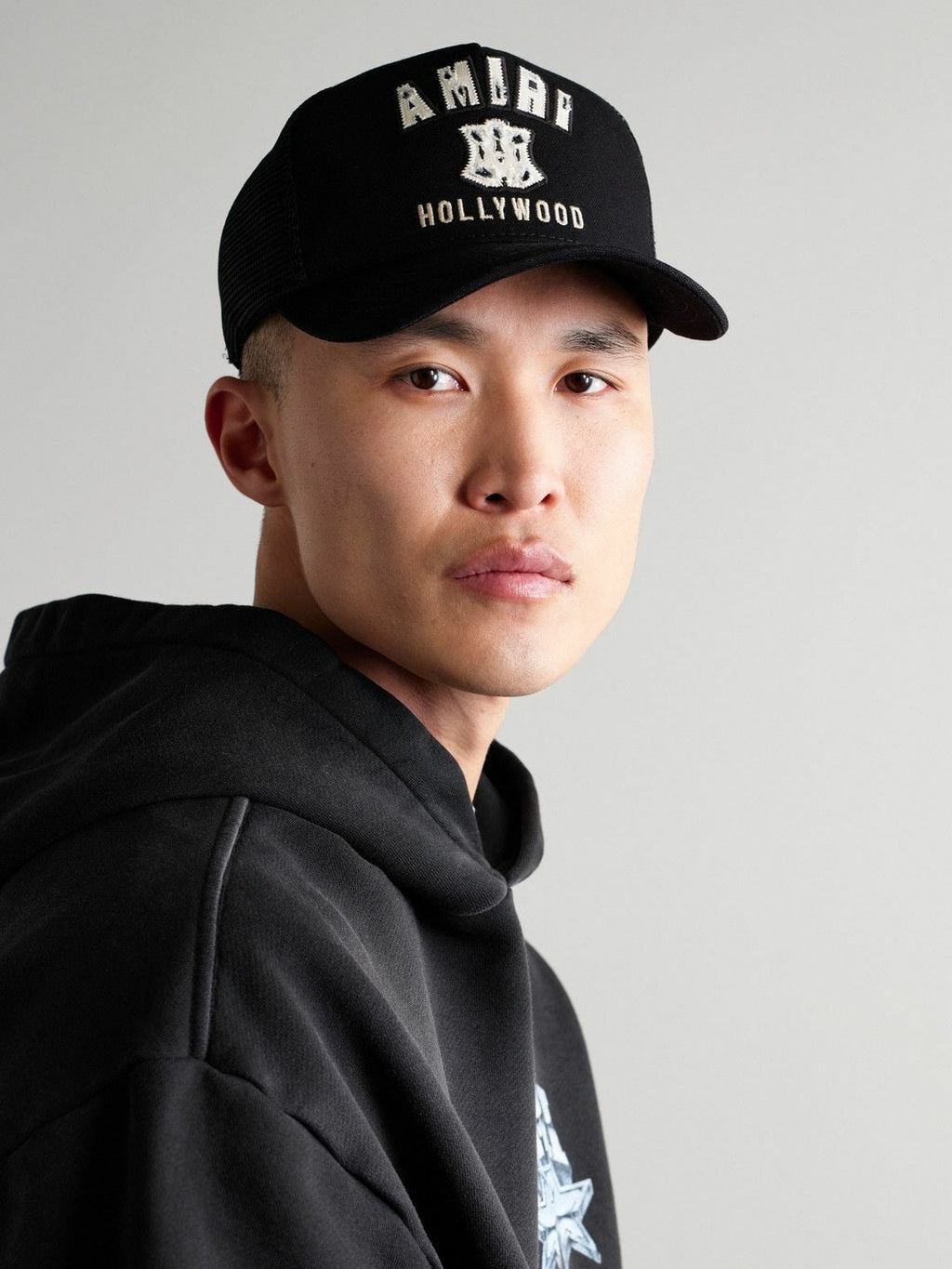 AMIRI MA HOLLYWOOD APPLIQUE BLACK HAT
