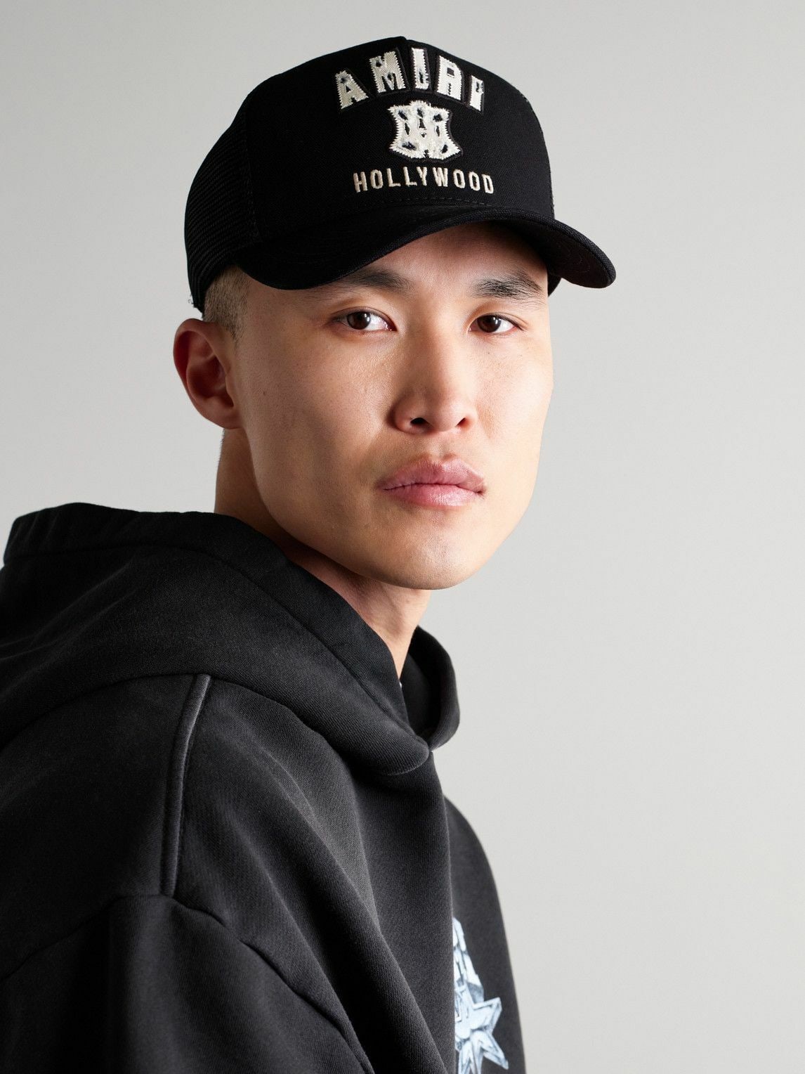 AMIRI MA HOLLYWOOD APPLIQUE BLACK HAT