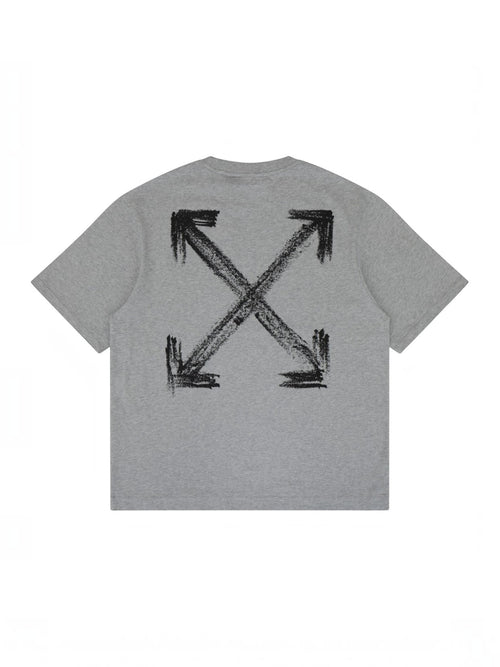 OFF WHITE CHALK ARROW T-SHIRT HEATHER GREY