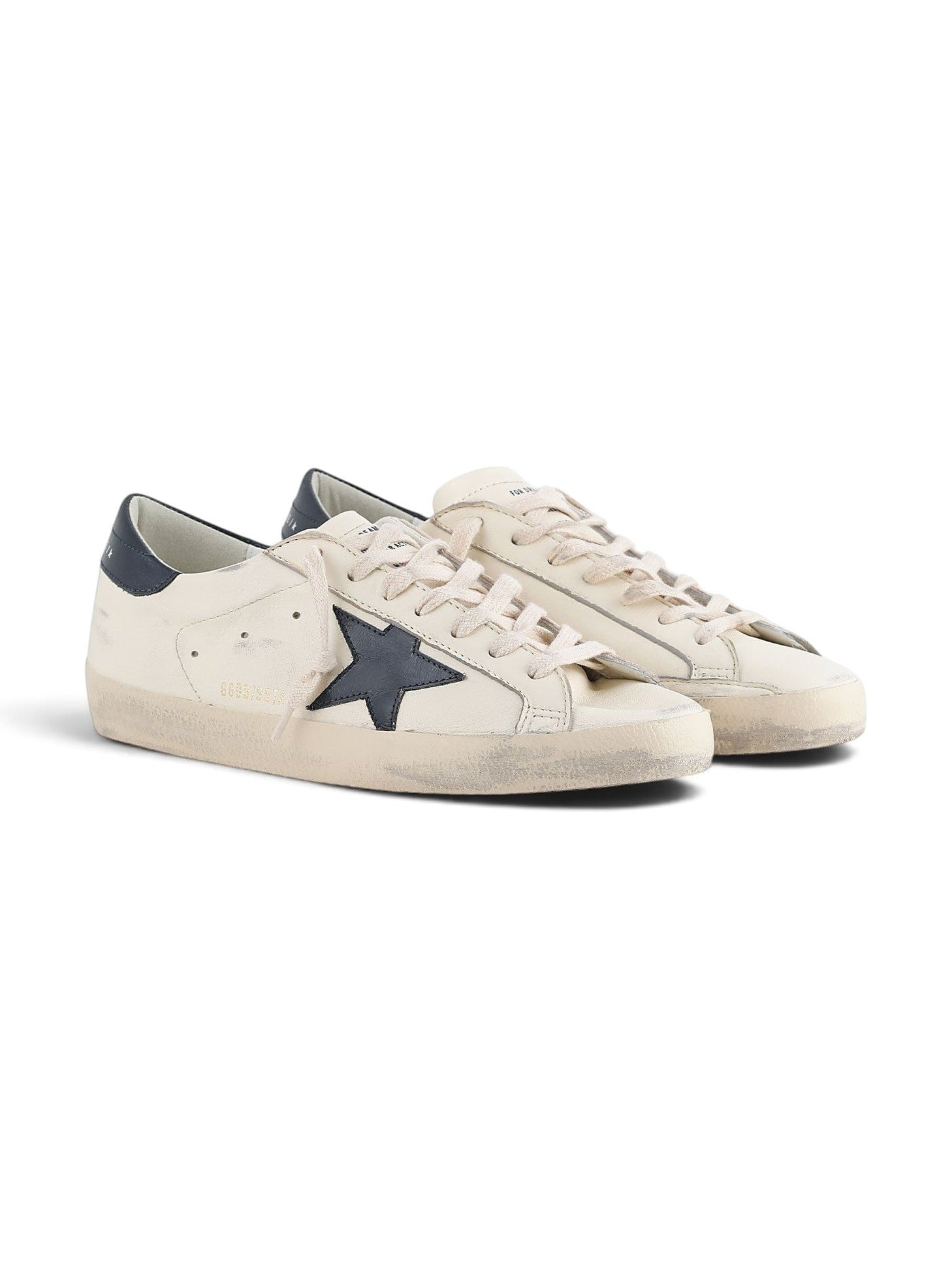 GOLDEN GOOSE HOMME SNEAKERS SUPERSTAR BEIGE BLEU NUIT