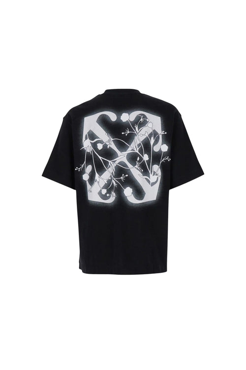 OFF WHITE FLOWER SPRAY ARROW T-SHIRT BLACK