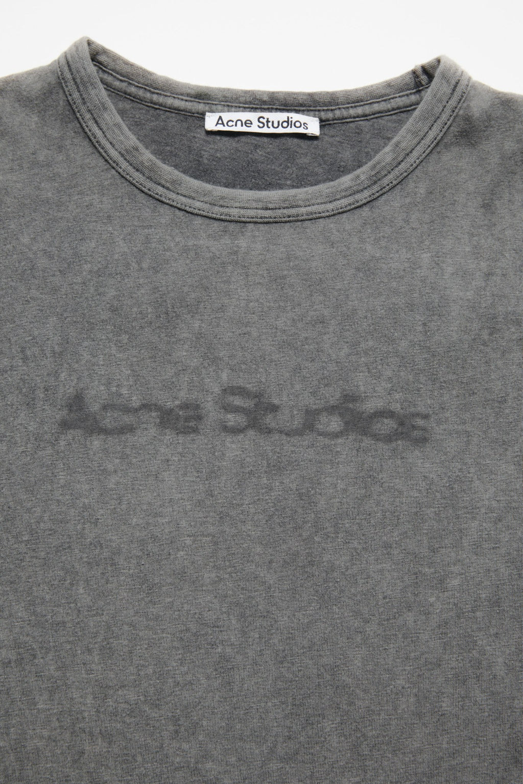 ACNE STUDIOS BLURRED LOGO GREY T-SHIRT