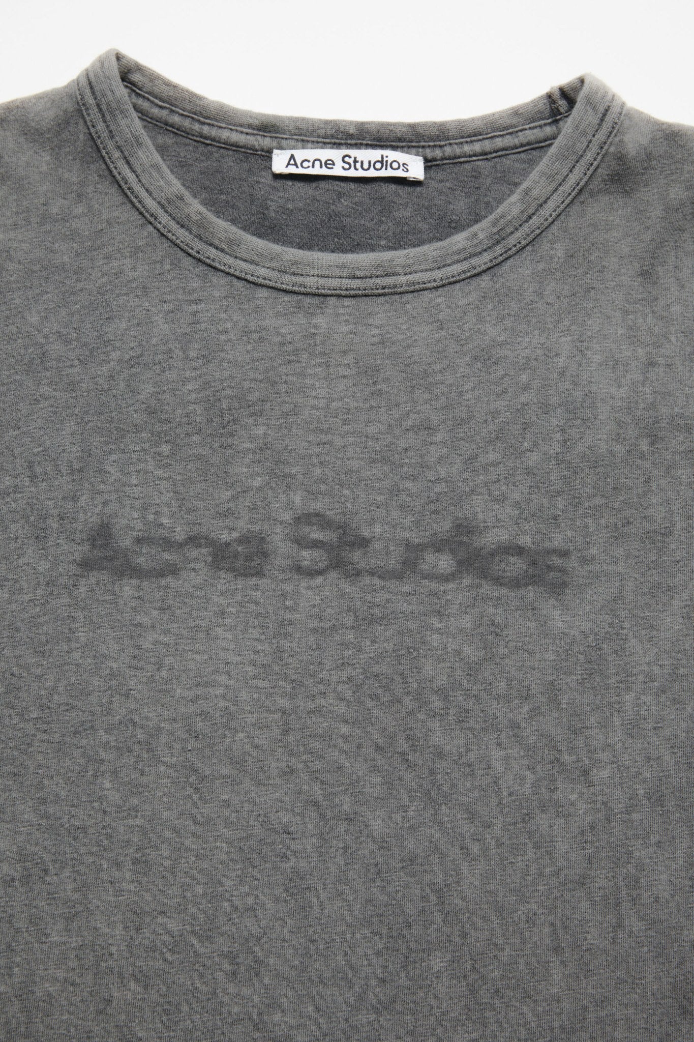 ACNE STUDIOS BLURRED LOGO GREY T-SHIRT