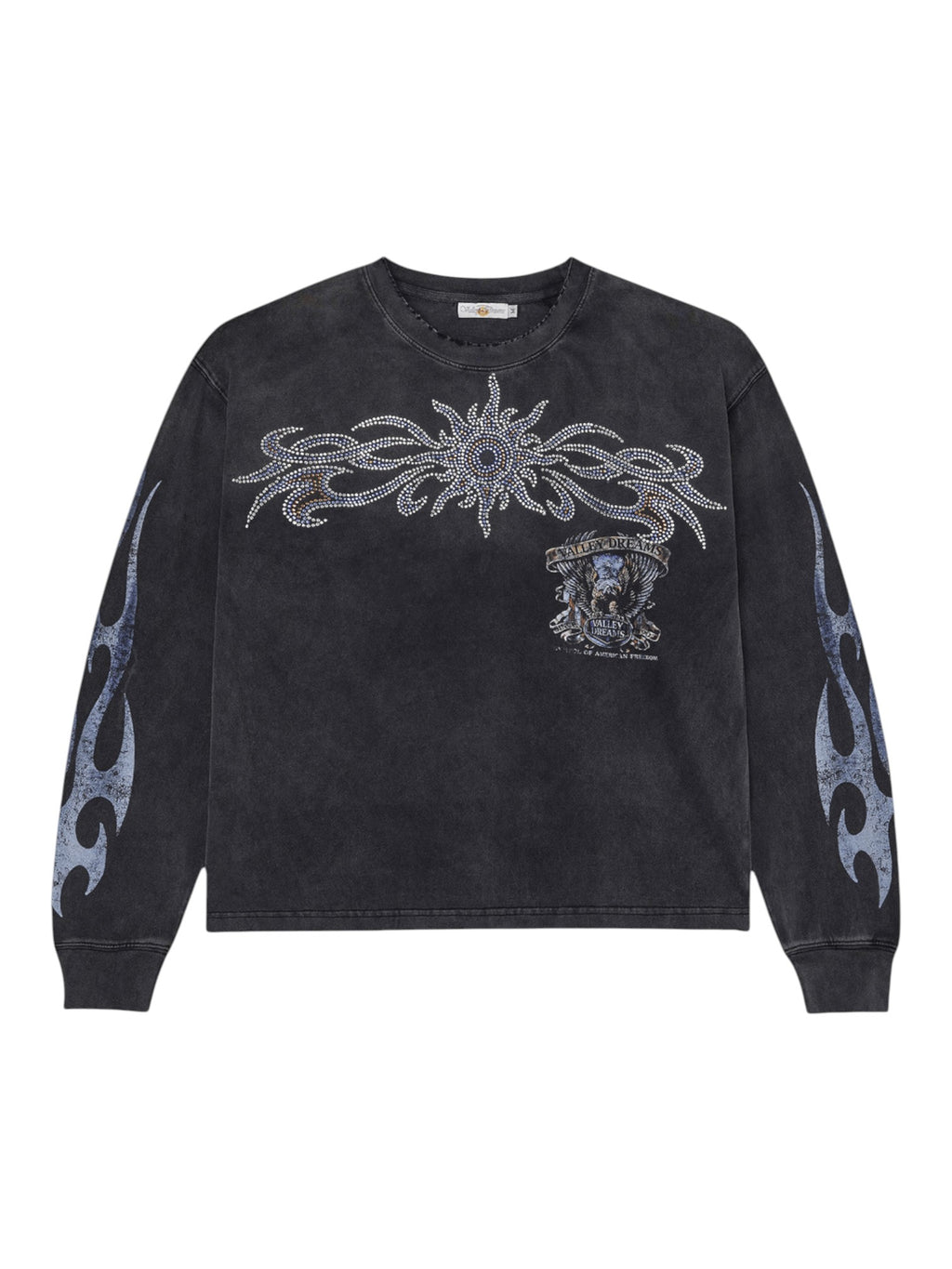 VALLEY BLING LONG SLEEVE T-SHIRT WASHED BLACK