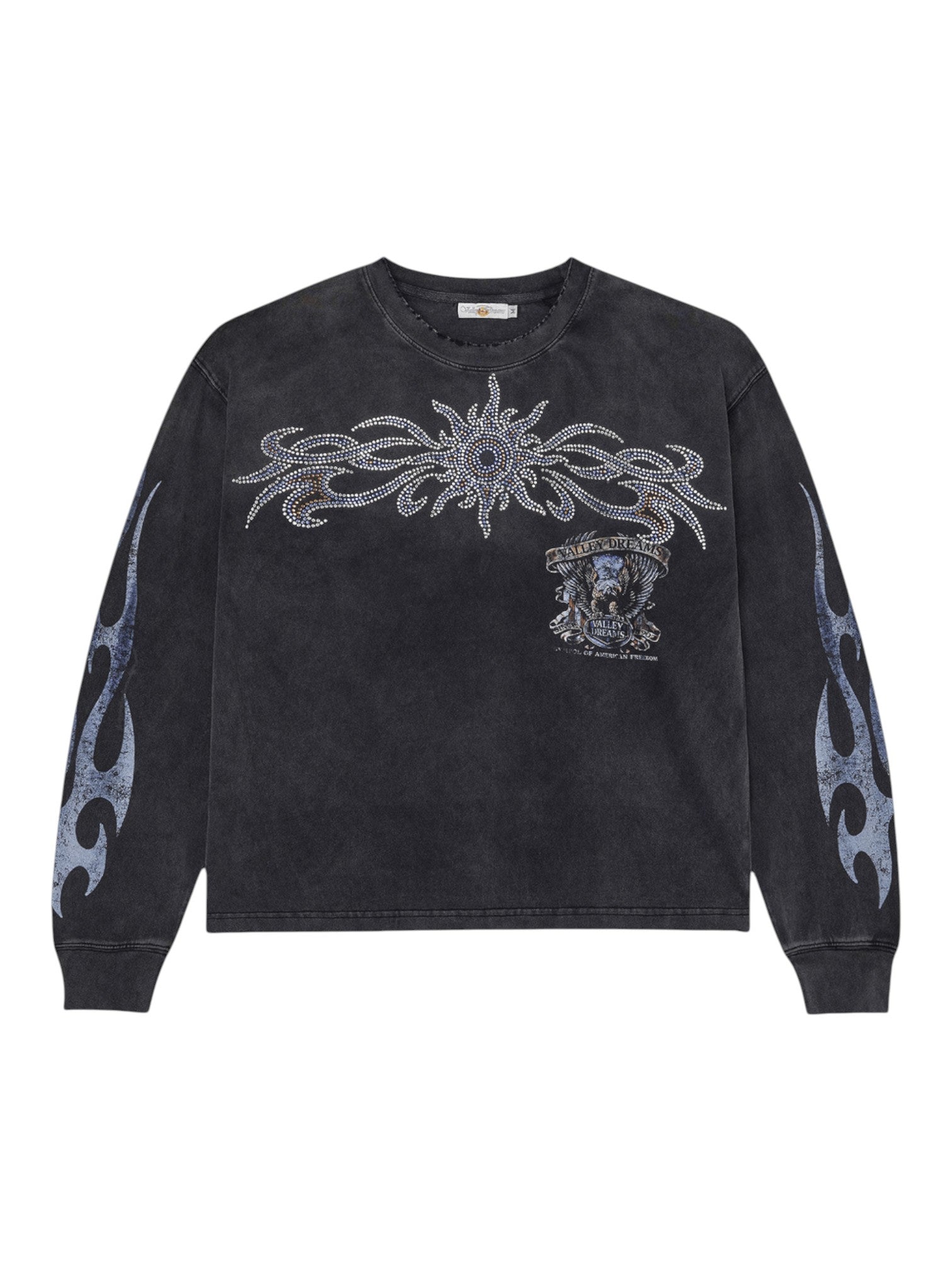 VALLEY BLING LONG SLEEVE T-SHIRT WASHED BLACK