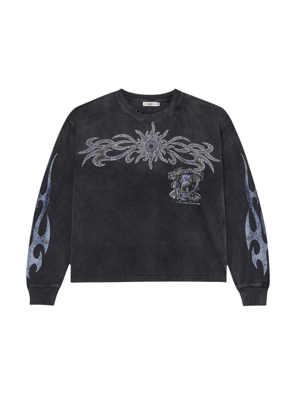 VALLEY BLING LONG SLEEVE T-SHIRT WASHED BLACK