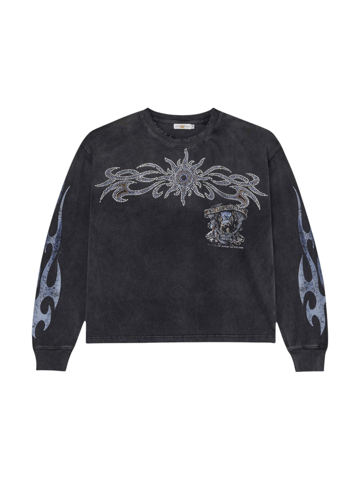 VALLEY BLING LONG SLEEVE T-SHIRT WASHED BLACK