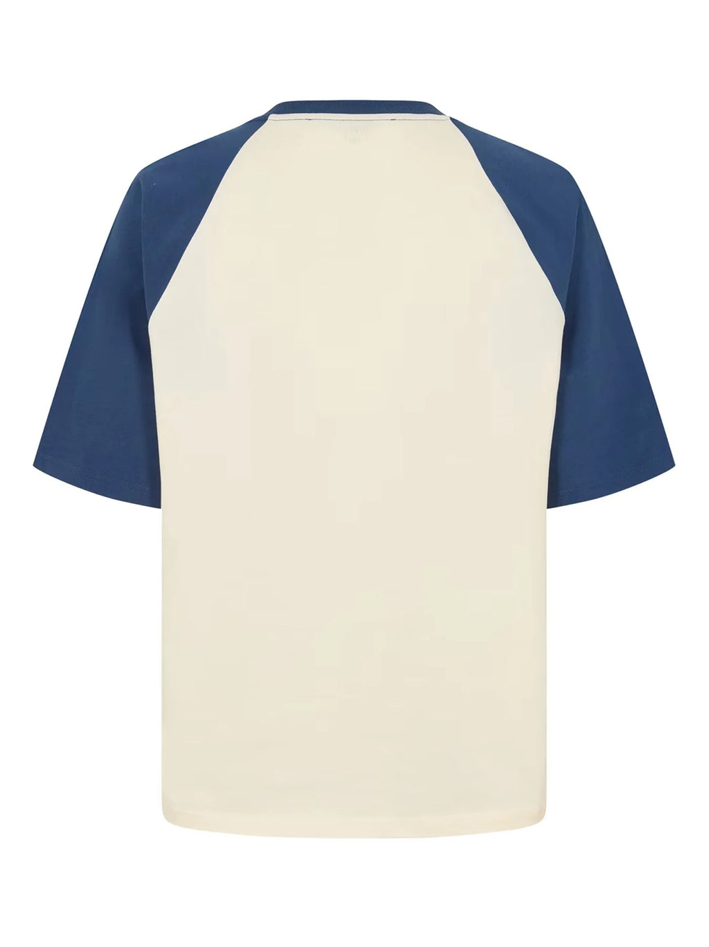 AMI PARIS BEIGE BLEU LOGO BLUE T-SHIRT