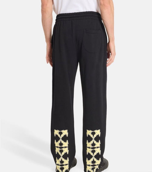 OFF WHITE BOLT ARROW OPEN HEM SWEATPANTS BLACK