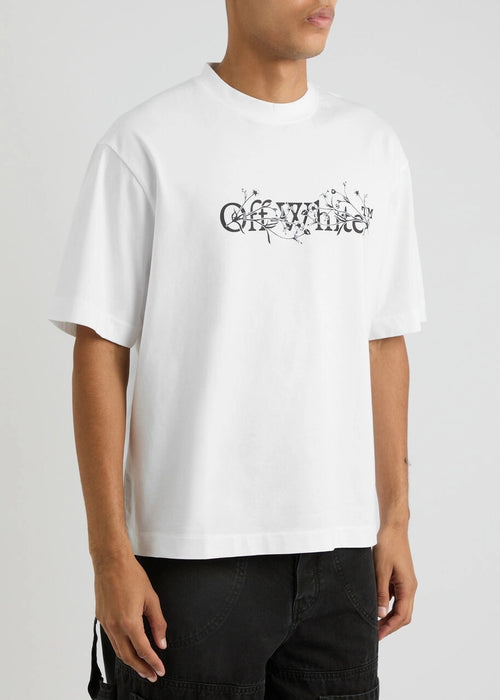 OFF WHITE BOOKISH FLORAL T SHIRT WHITE