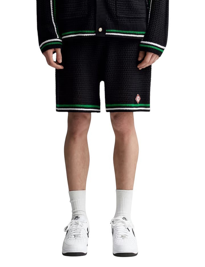 CASABLANCA CROCHET SHORT BLACK