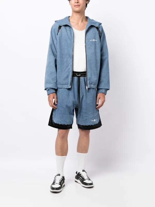 AMIRI LOGO PRINT DENIM TRACK JACKET