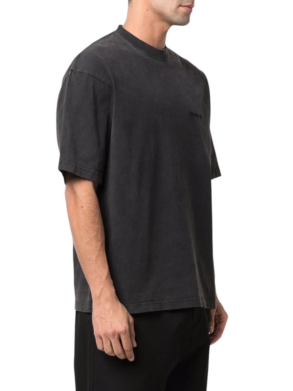 BALENCIAGA BOLD EMBROIDERED BLACK T-SHIRT