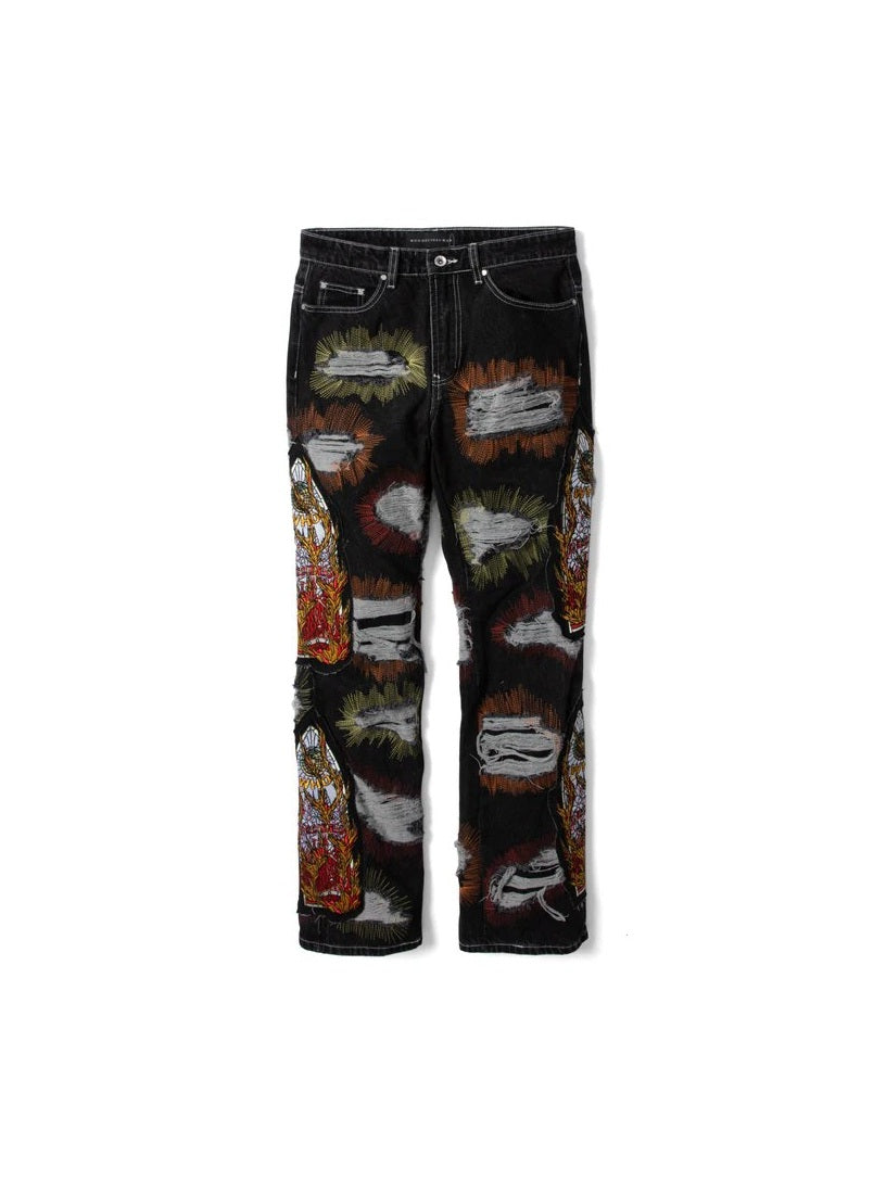 WHO DECIDES WAR BLACK WASH DISTRESSED JEANS