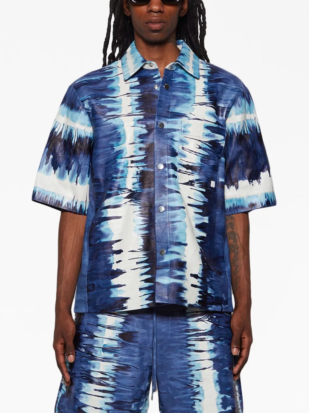 AMIRI LEATHER WATERCOLOR SHIRT
