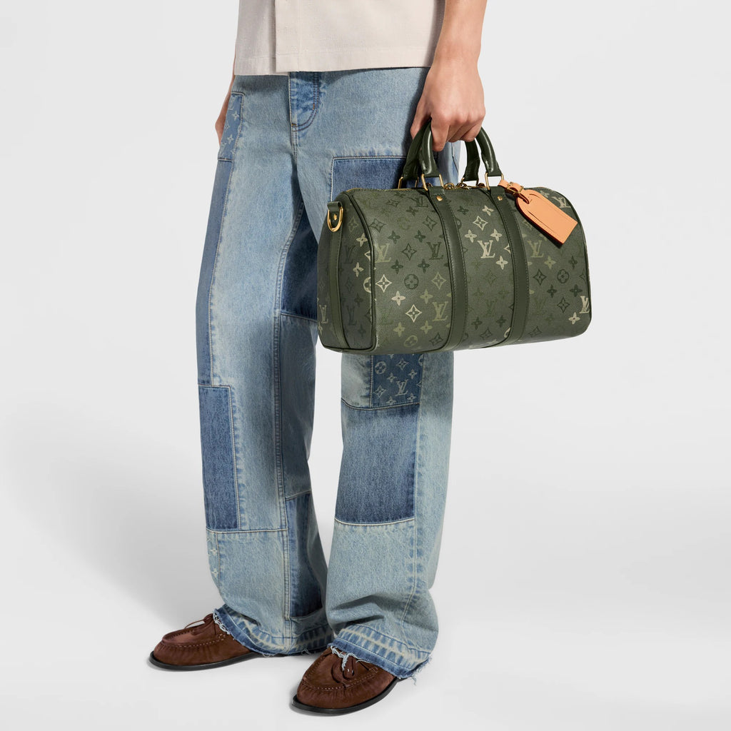 LOUIS VUITTON MONOGRAM KEEPALL BANDOULIERE 35 KHAKI GREEN
