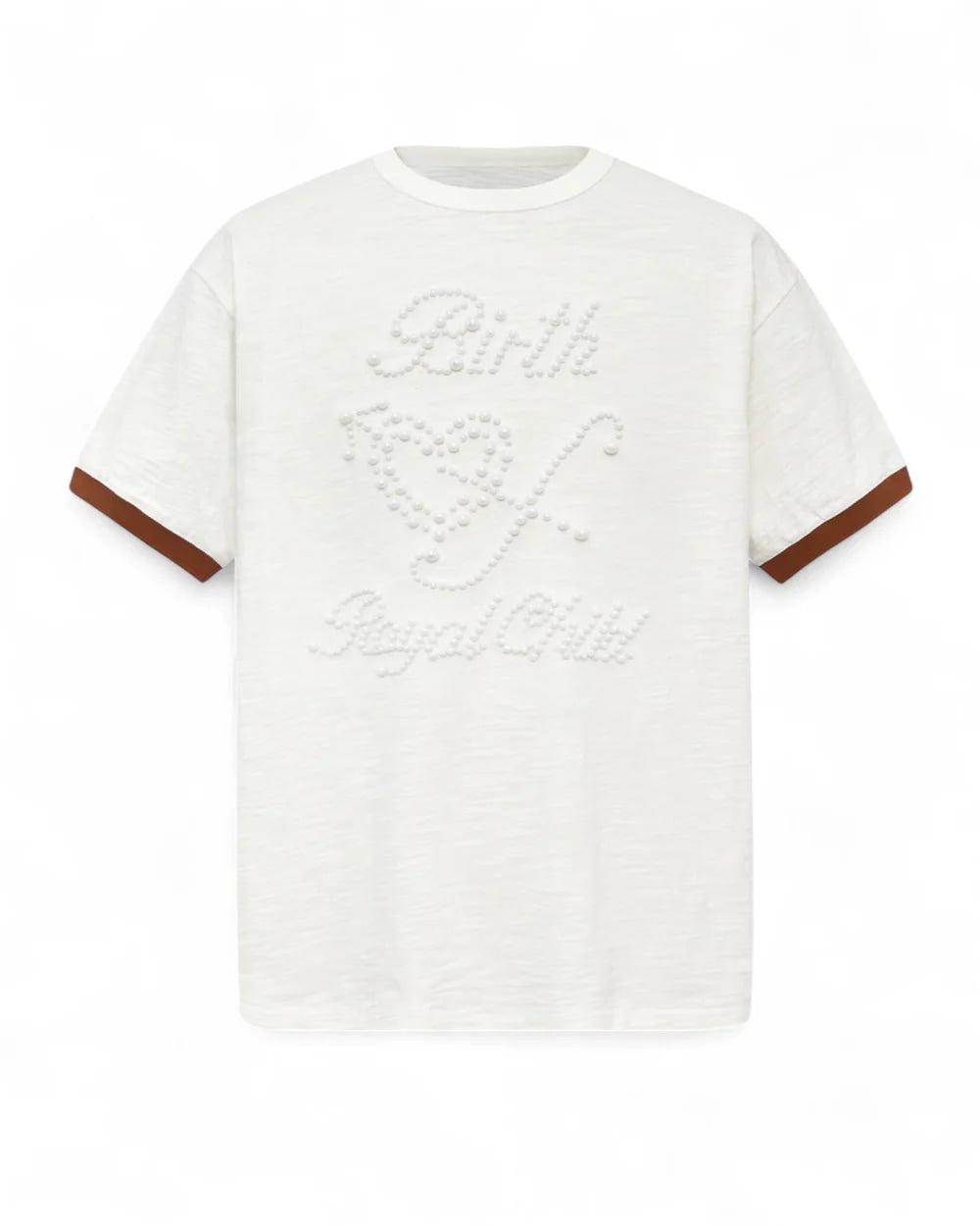 BIRTH OF ROYAL CHILD PEARL PATCHWORK T-SHIRT WHITE
