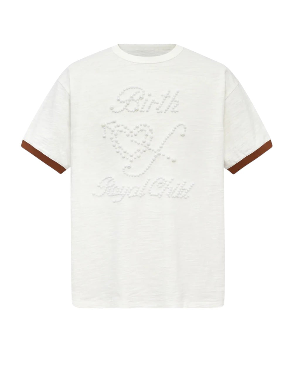 BIRTH OF ROYAL CHILD PEARL PATCHWORK T-SHIRT WHITE