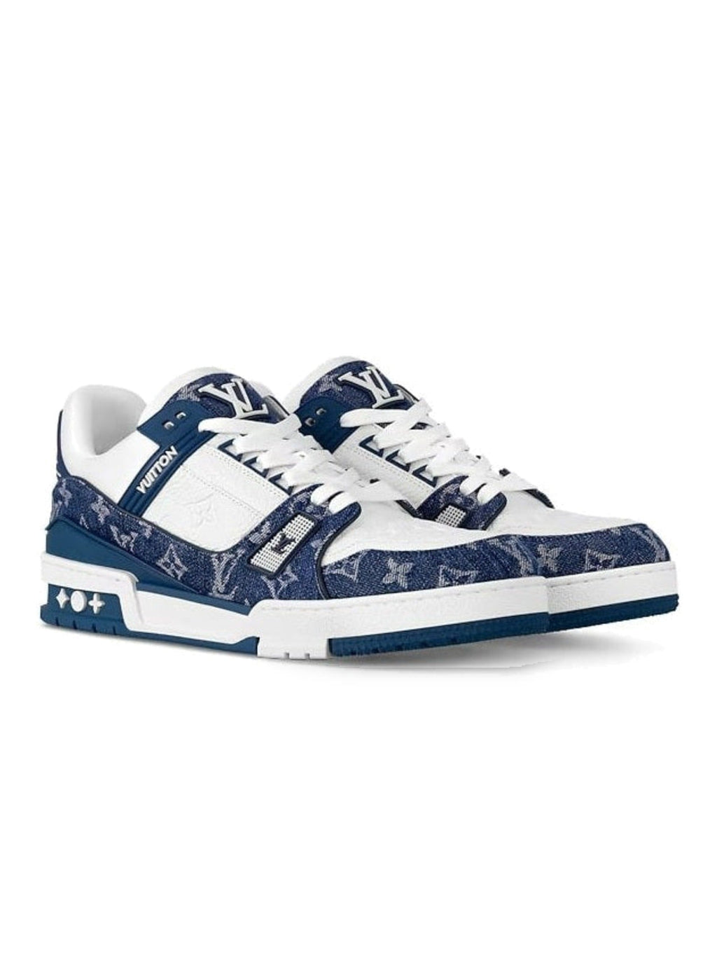LOUIS VUITTON TRAINER DENIM BLUE WHITE MONOGRAM