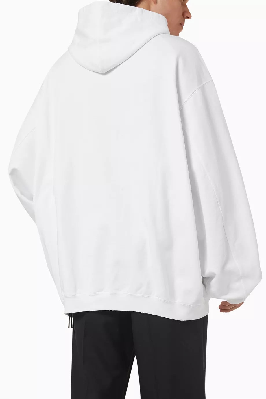 BALENCIAGA PRINT LOGO BOLD WHITE HOODIE