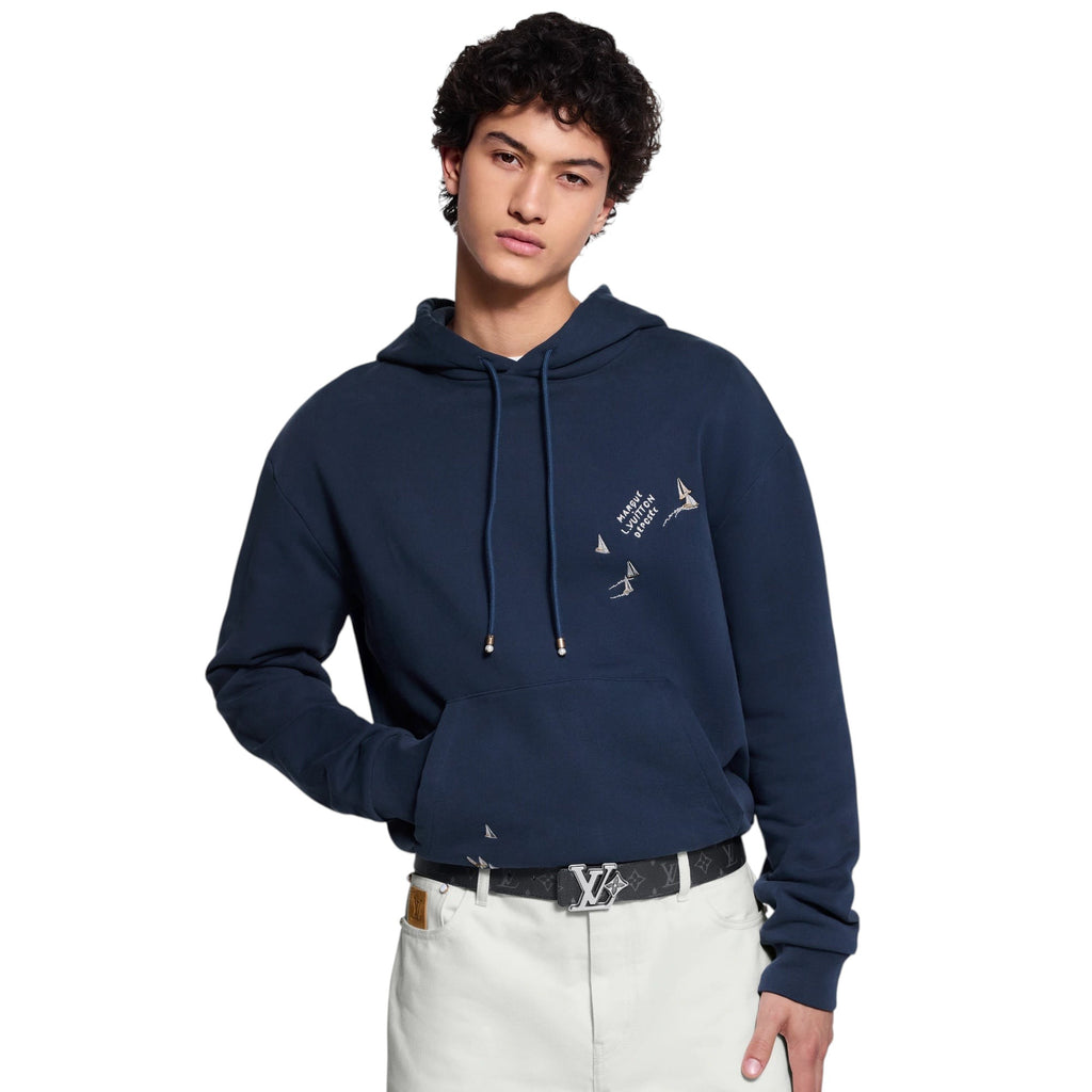 LOUIS VUITTON DEPOSE EMBROIDERY HOODIE NAVY