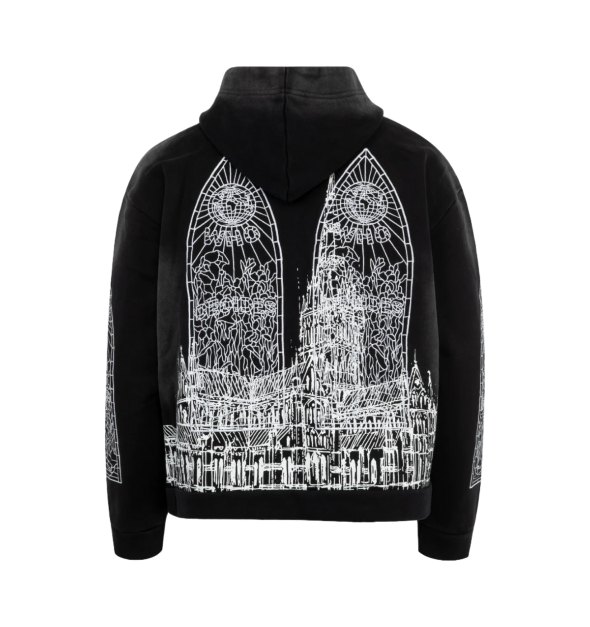 WHO DECIDES WAR CATHEDRAL EMBROIDERY HOODIE