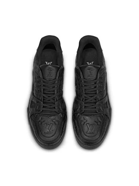 LOUIS VUITTON TRAINER EMBOSSED MONOGRAM TRIPLE BLACK