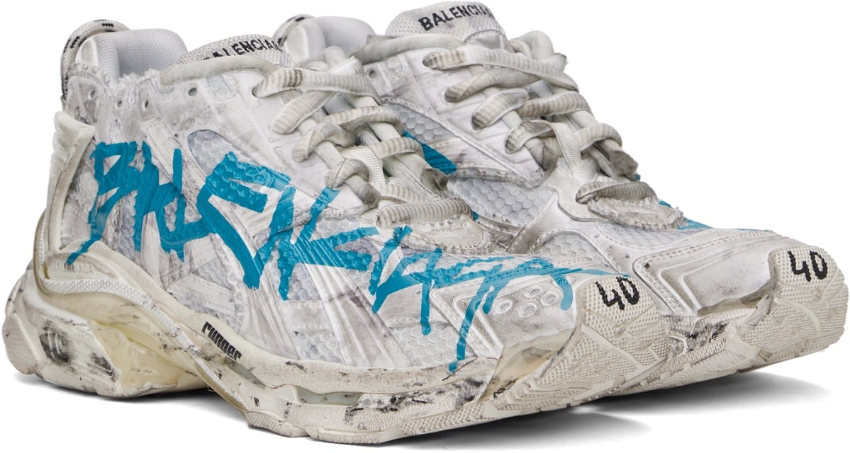BALENCIAGA RUNNER GRAFFITI WHITE BLUE