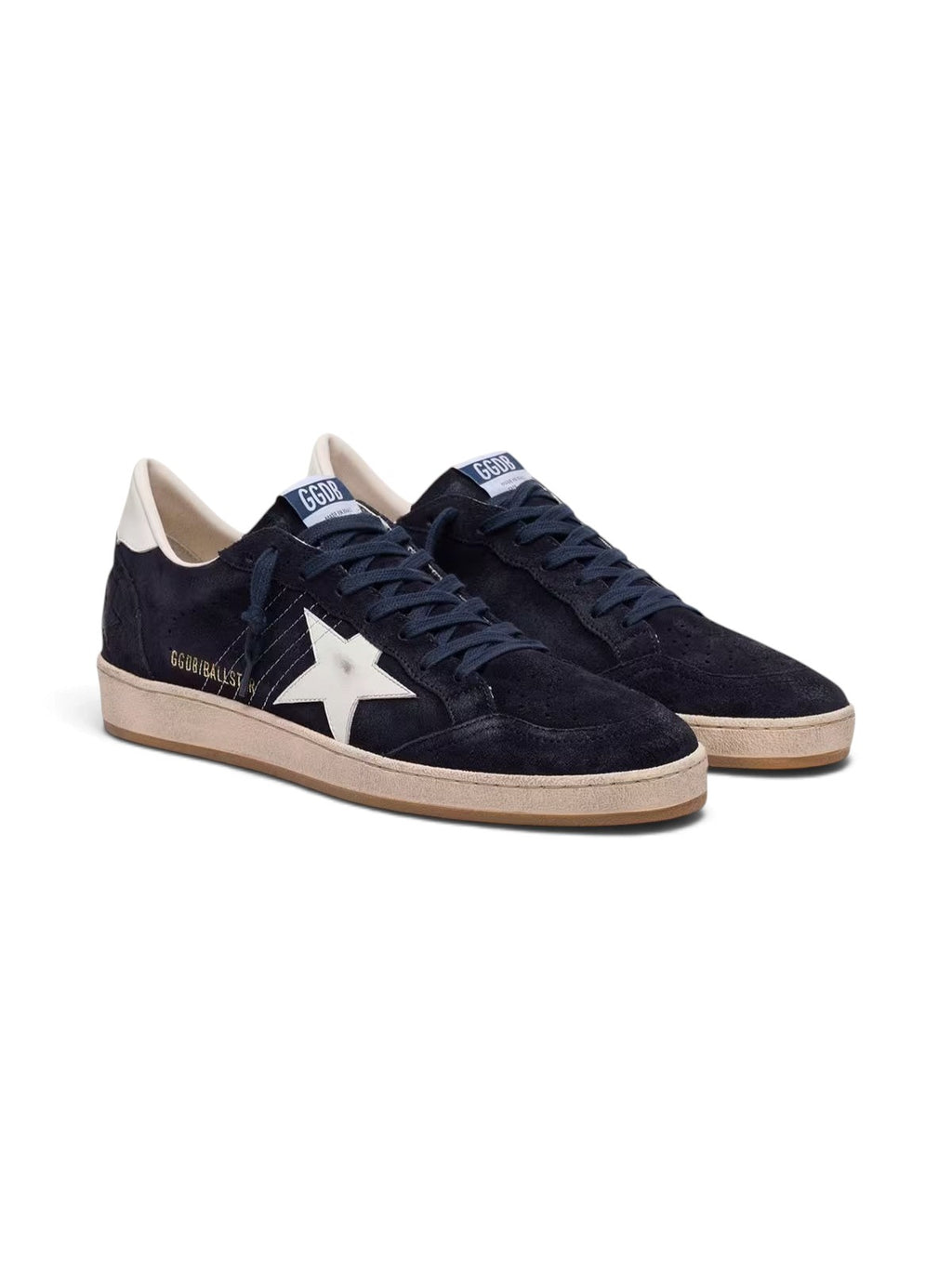 GOLDEN GOOSE BALL STAR DARK BLUE SUEDE WHITE LEATHER STAR