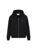 AMI PARIS BLACK COTTON AMI DE COEUR ZIPPED HOODIE